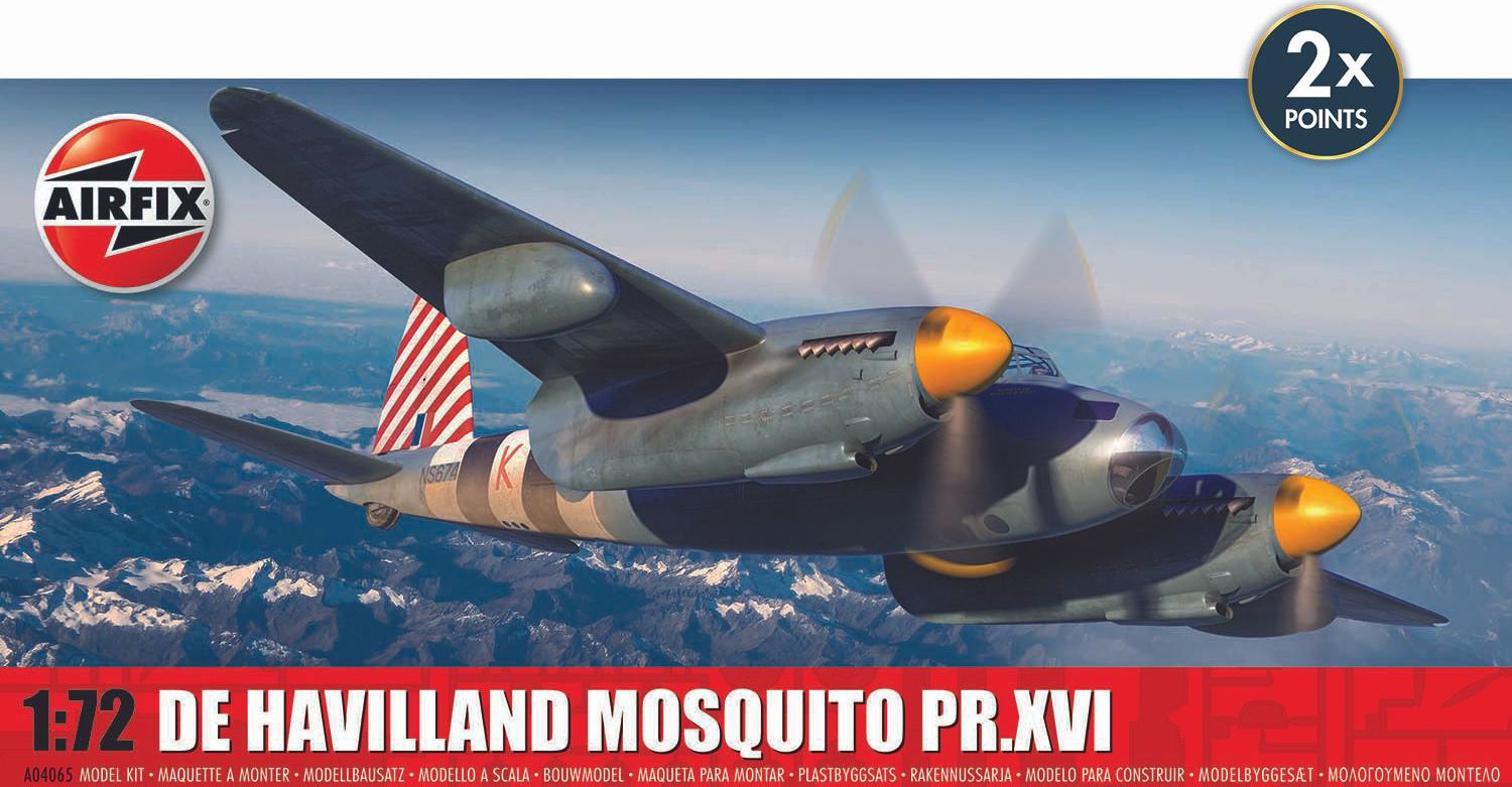 Model asamblat  Airfix Militar : Avioane - avioane de recunoaștere britanice De Havilland Mosquito PR.XVI
