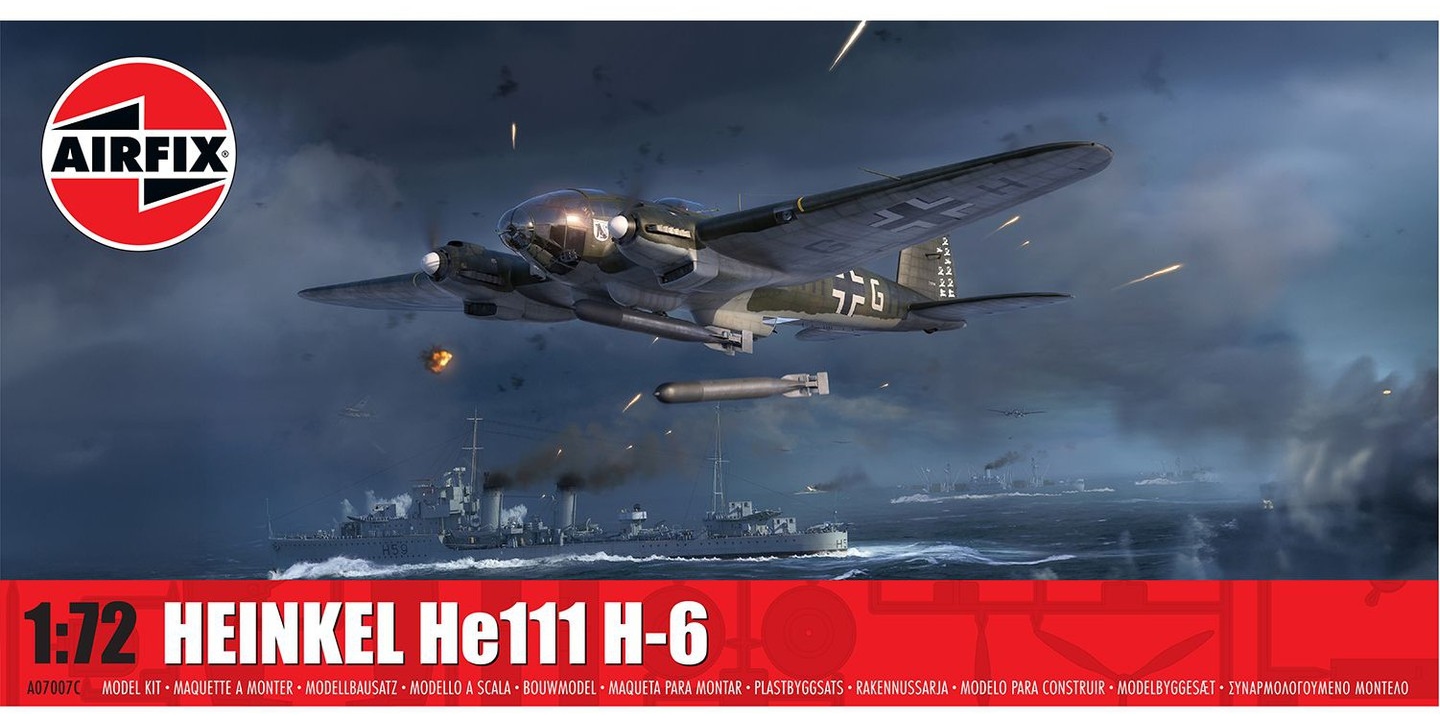 Model Airfix de asamblare – avion militar: bombardier german Heinkel He 111 H-6