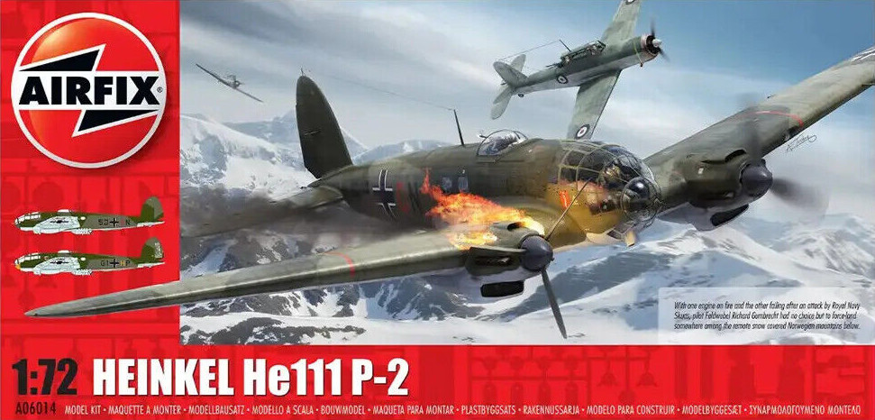 Model asamblat  Airfix Militar : Avioane - bombardier german Heinkel He 111 P-2