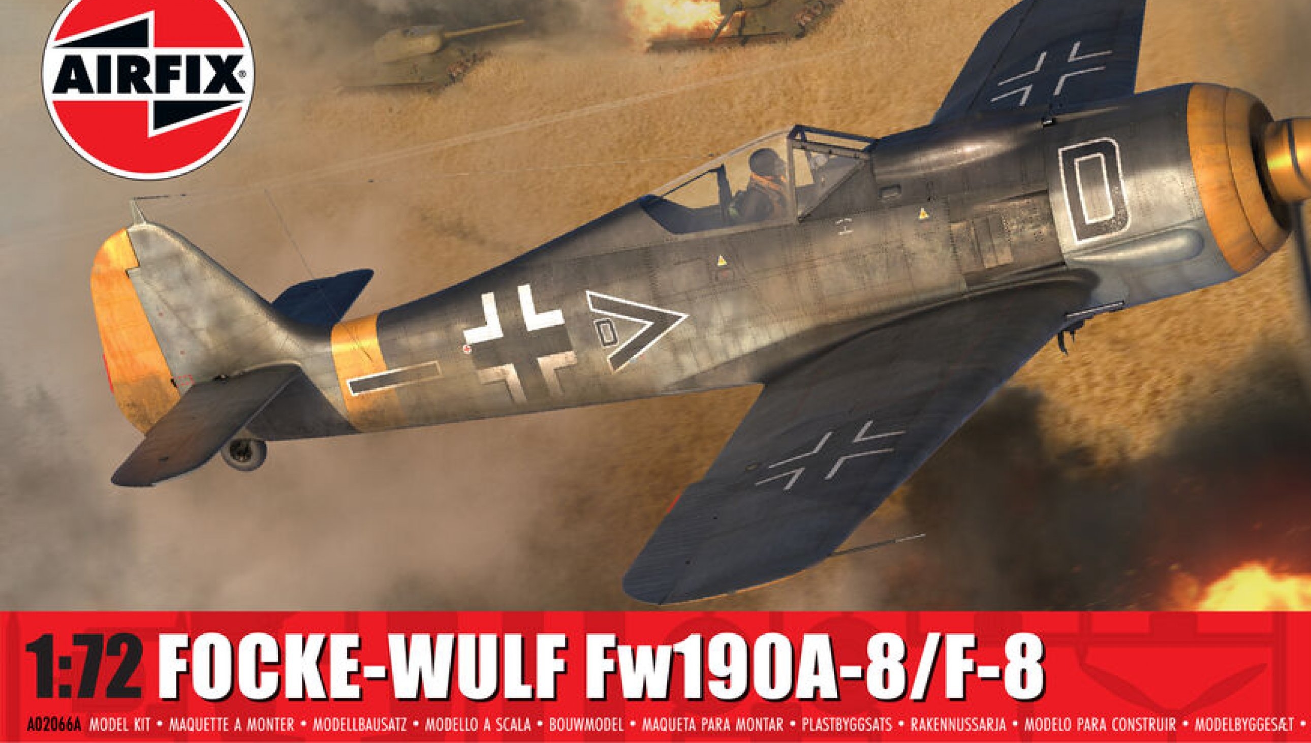 Model de asamblat Airfix Militare: Avioane - Vânător german Focke-Wulf Fw190A-8/F-8