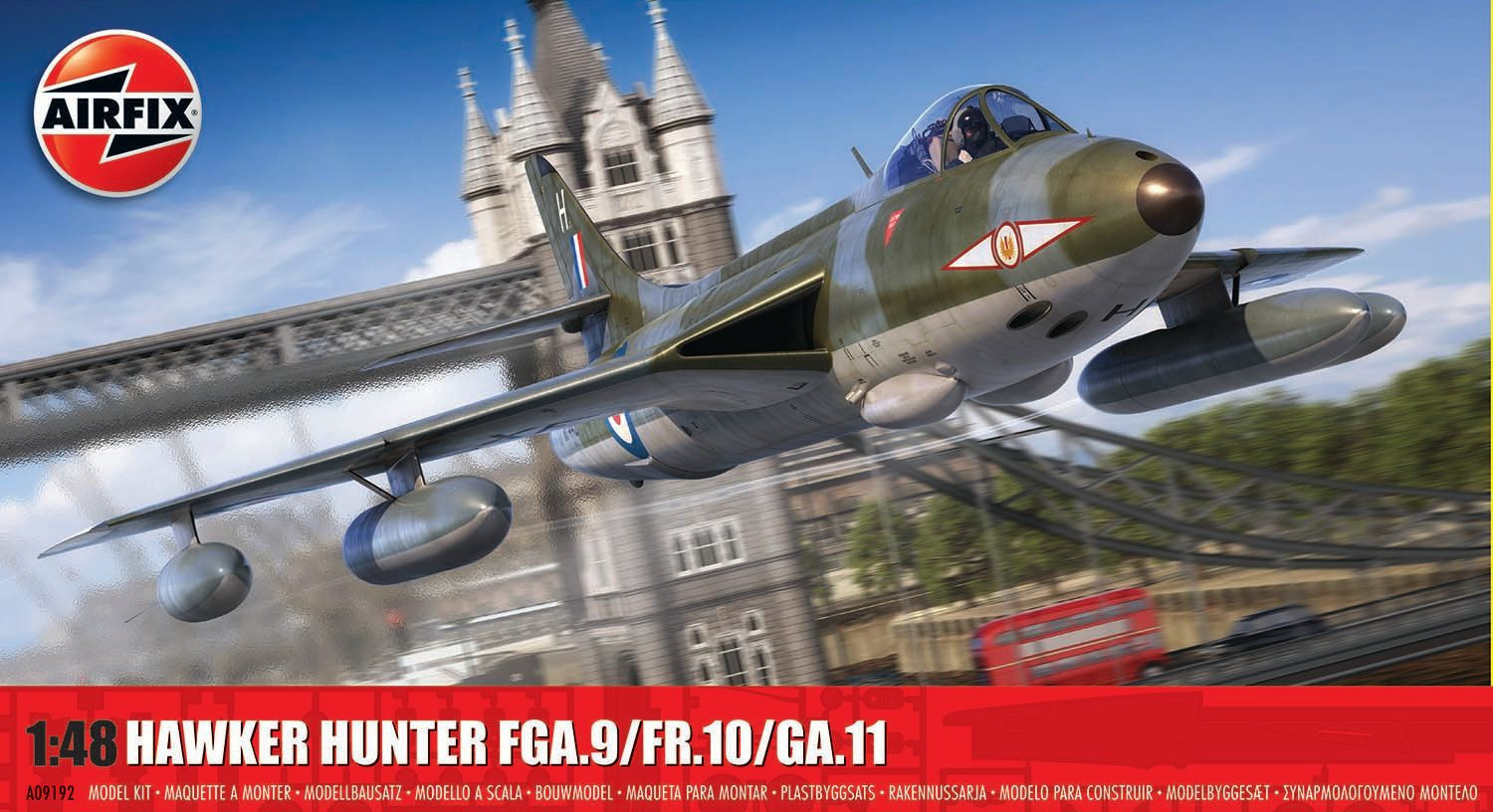 Model asamblat  Airfix Militar : Avioane -  Hawker Hunter FGA.9/FR.10/GA.11