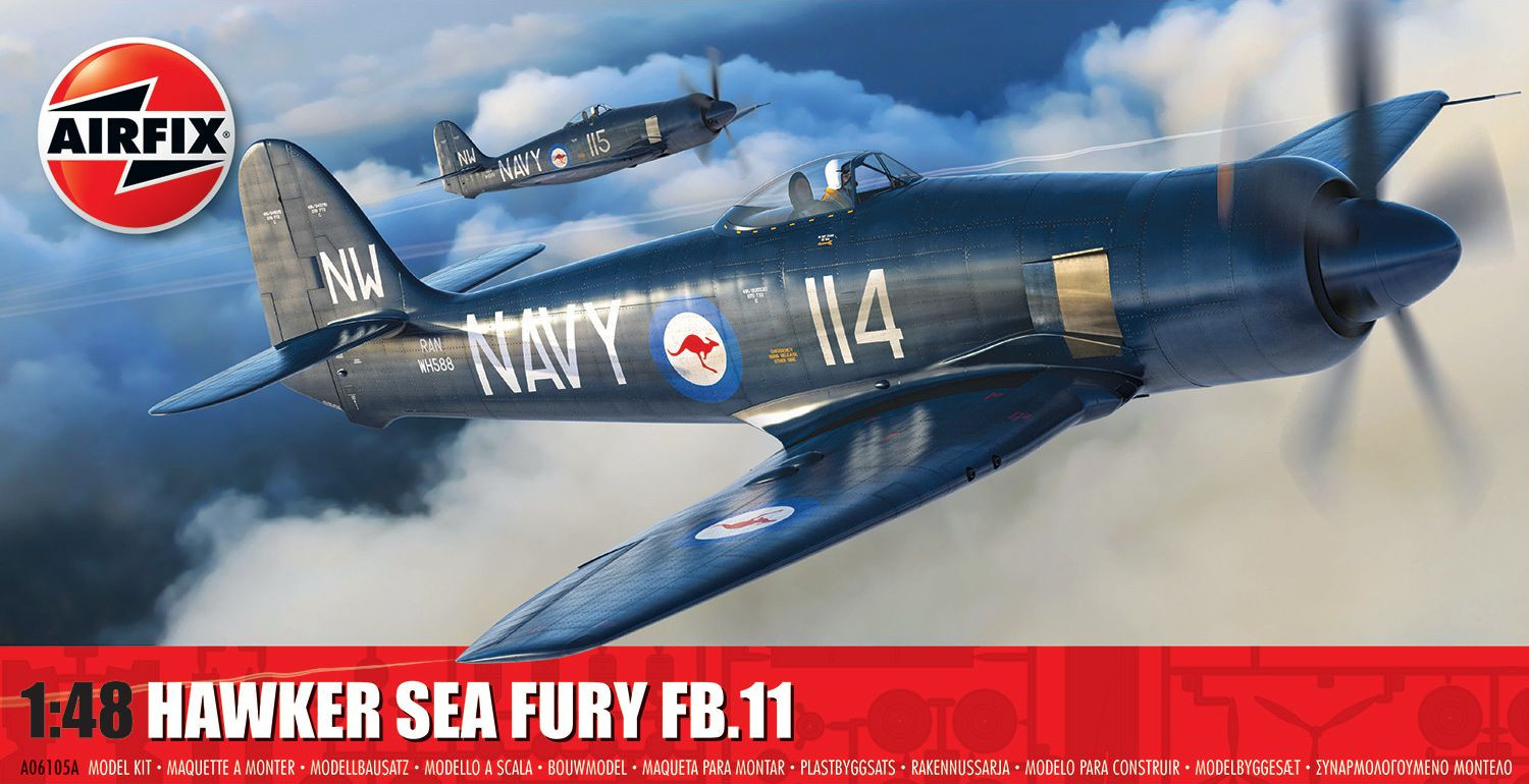 Model asamblat  Airfix Militar : Avioane - Hawker Sea Fury FB.11
