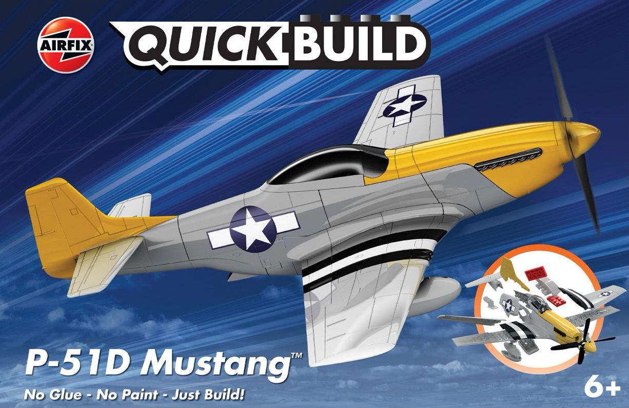 Model asamblat  Airfix Militar : Avioane - QUICKBUILD P-51D Mustang - Asamblare fără lipici