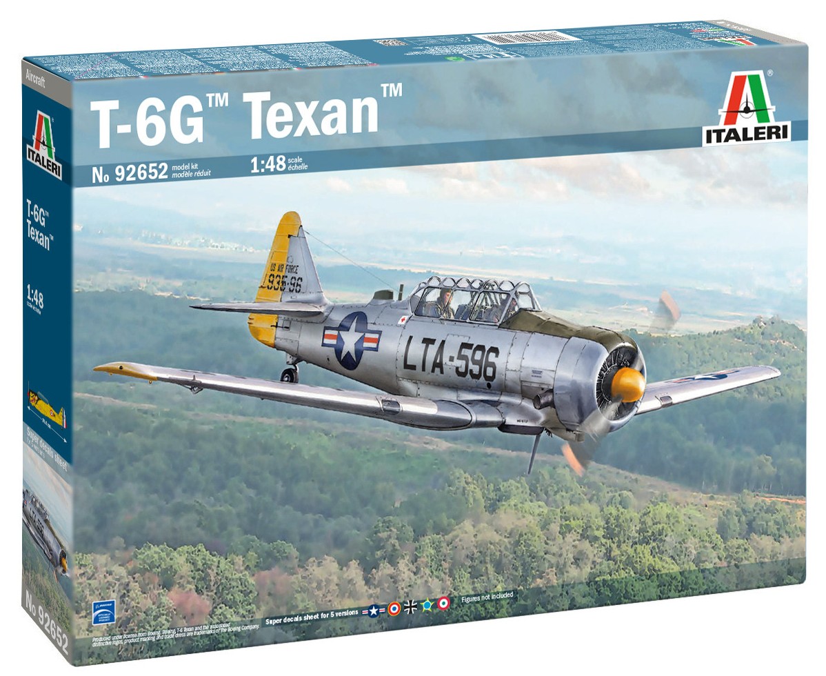 Model de asamblat Italeri Militar: Avioane - Avion de antrenament american North American T-6G Texan