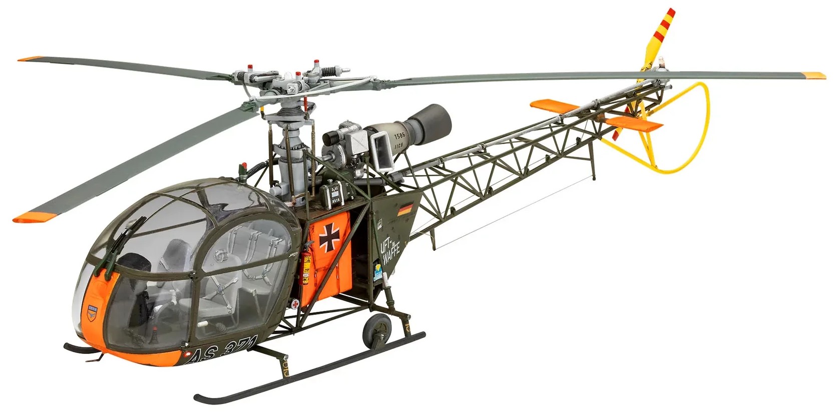 Мodel de asamblat  Revell Modern : Elicoptere -  Alouette II (cu accesorii incluse )