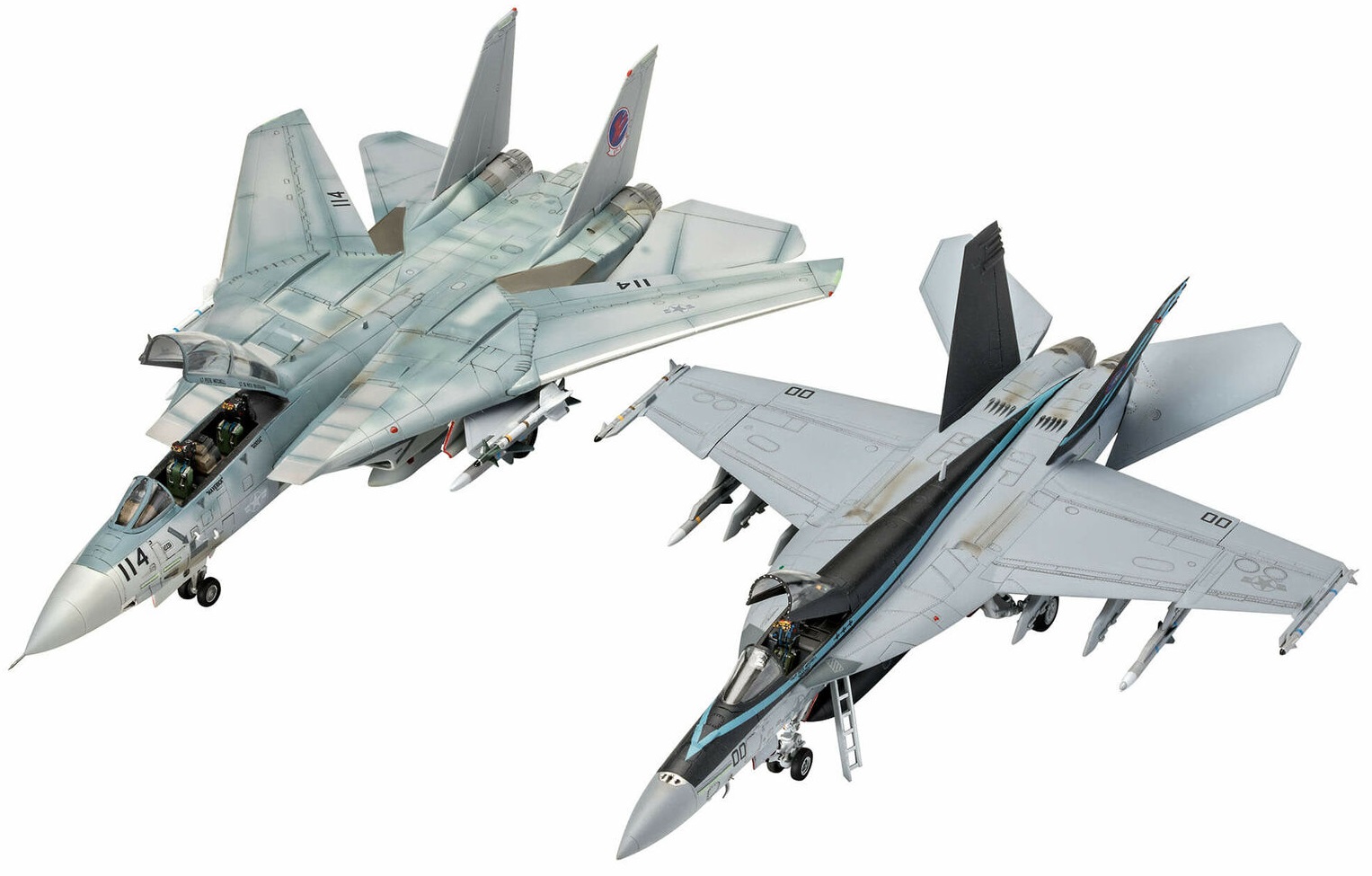 Model asamblat  Revell Contemporan : Avioane - Set de luptători Top Gun, 2 buc