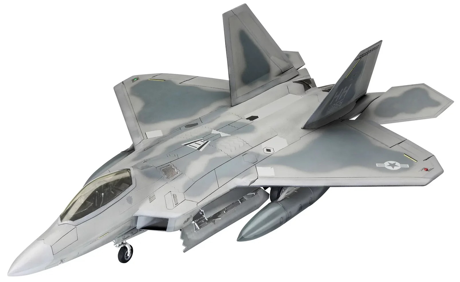 Мodel de asamblat  Revell Militar : Luptători - Lockheed Martin F-22A Raptor (cu accesorii incluse )