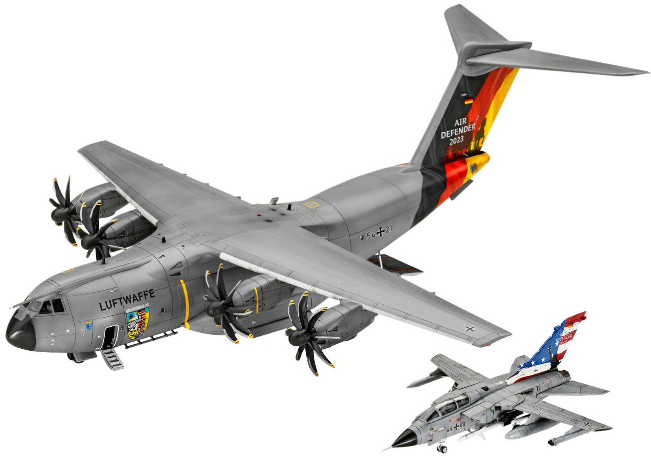 Model de asamblat Revell Militar: Avioane – Airbus A400M și Tornado