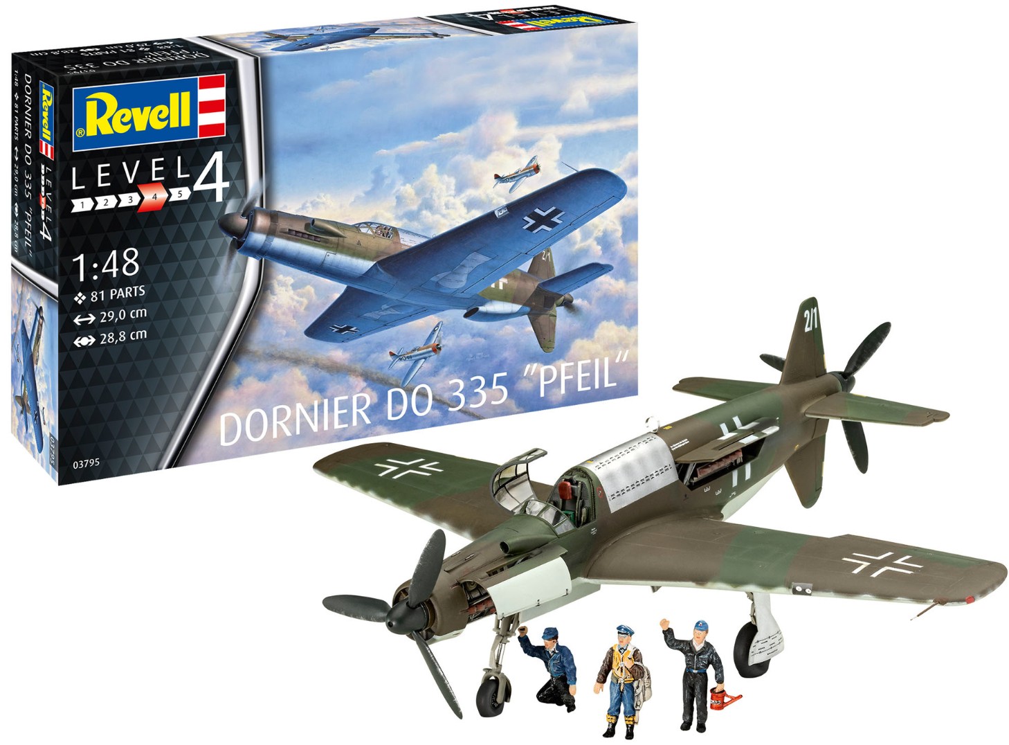 Model asamblat  Revell Militar: avioane -  Dornier Do 335