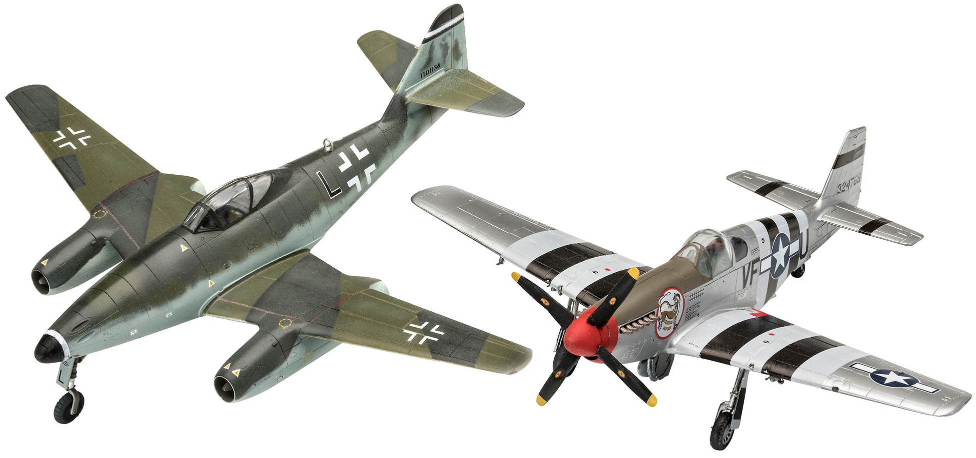 Model asamblat  Revell Militar : Avioane - Me262 &amp; P-51B