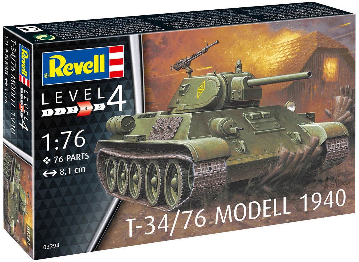 Model asamblat  Revell Militar : Tancuri - T-34/76 Modell 1940