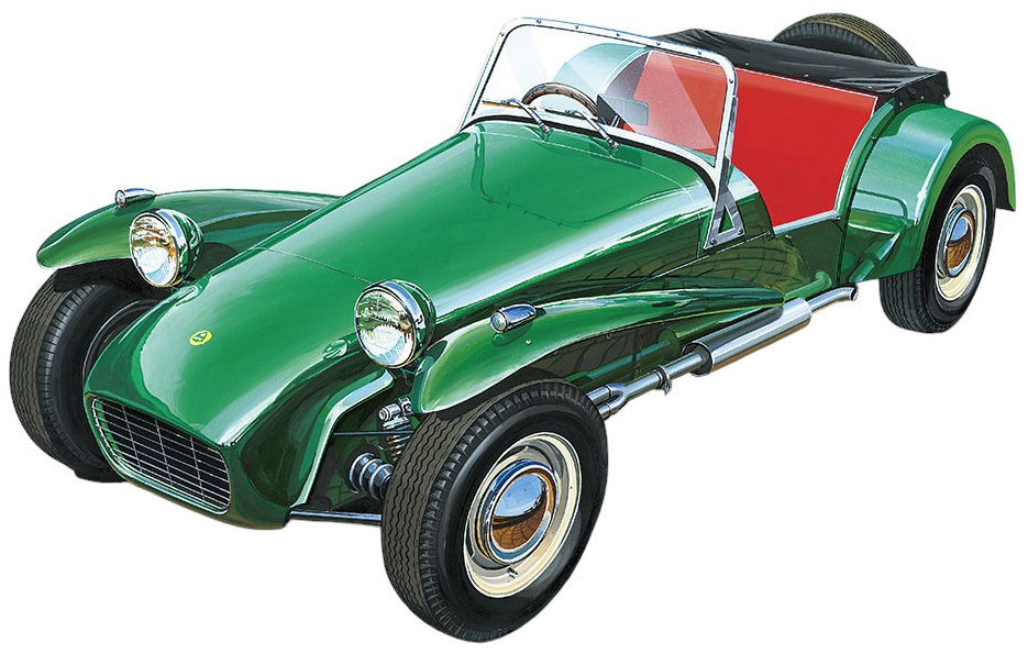 Model de asamblat TAMIYA Modern: Mașini - Lotus Super 7 Series II