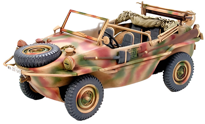 Model de asamblare TAMIYA Militar: Mașini - Mașină nemțească Schwimmwagen Tip 166 Pkw K2 (TAM32506)