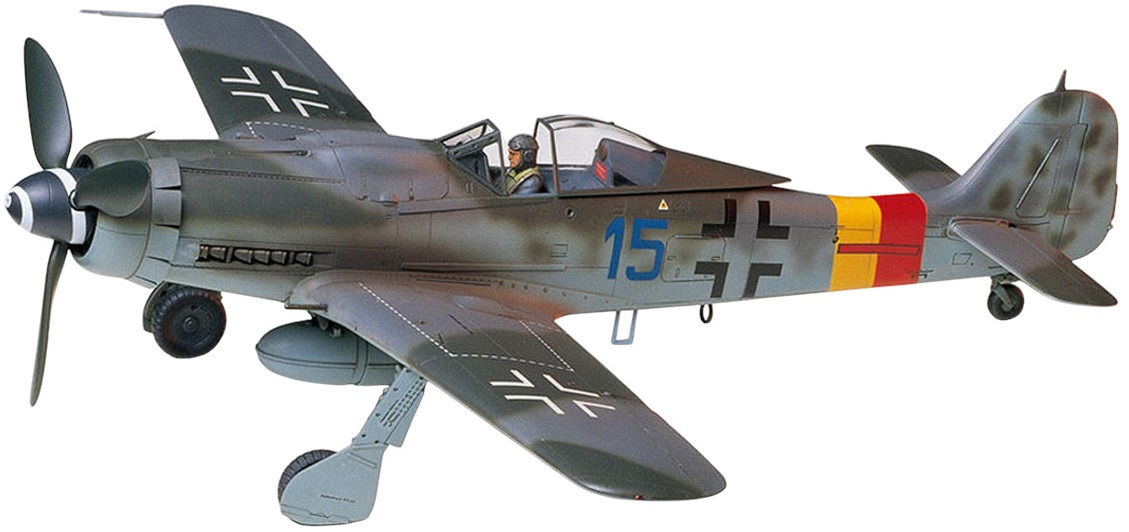 Model de asamblare TAMIYA Militar: Avioane - Avion de luptă german Focke-Wulf FW190 D-9 (TAM61041)