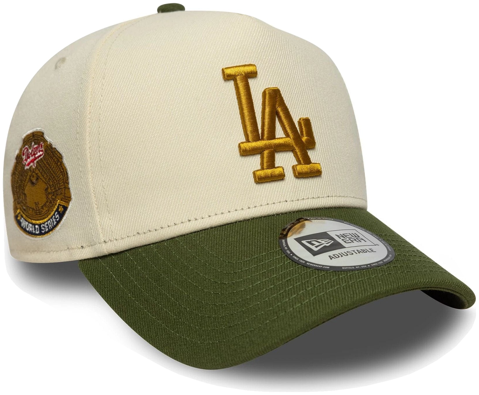 Șapcă cu cozoroc New Era - MLB LA Dodgers World Series Patch 9FORTY, bej/verde