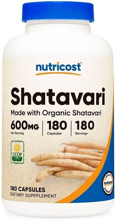 Shatavari, 600 mg, 180 capsule, Nutricost