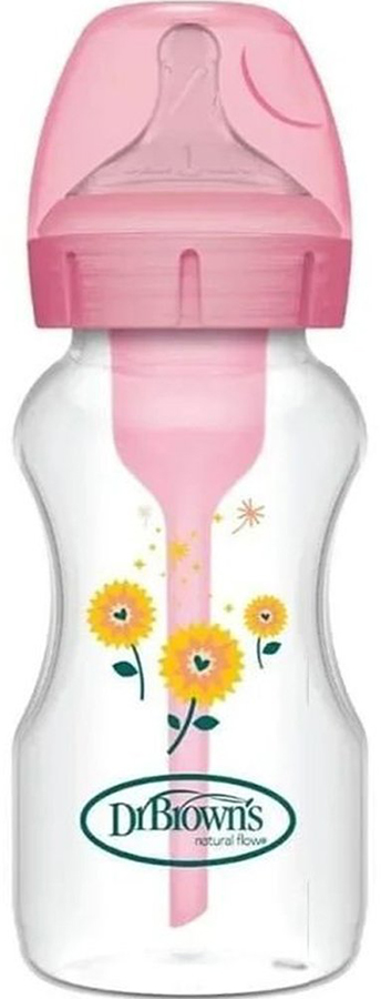 Biberon Dr. Brown’s Options+ - Anti-Colic, Wide-Neck, 270 ml, Roz