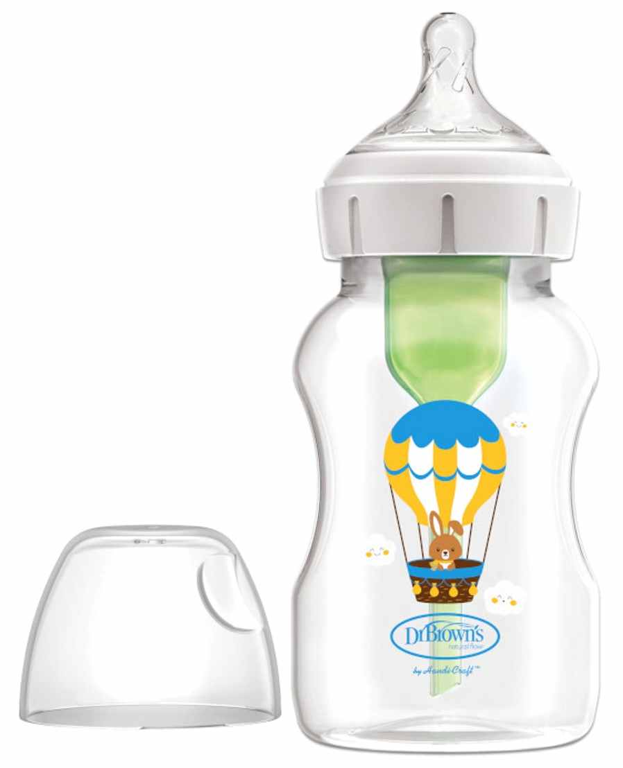 Biberon Dr. Brown’s Options+ - Anti-Colic, Wide-Neck, Baloni, 330 ml