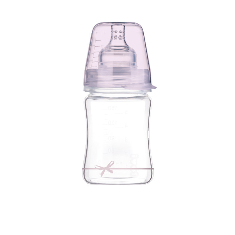 Biberon Lovi - Baby Shower, din sticla, 150 ml, 0 luni+, roz