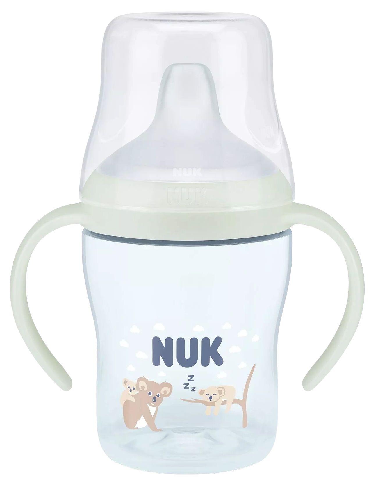 Biberon NUK Perfect Match - Cu duză de suc, TC, РР, 150 ml, Glow in the Dark, Koala