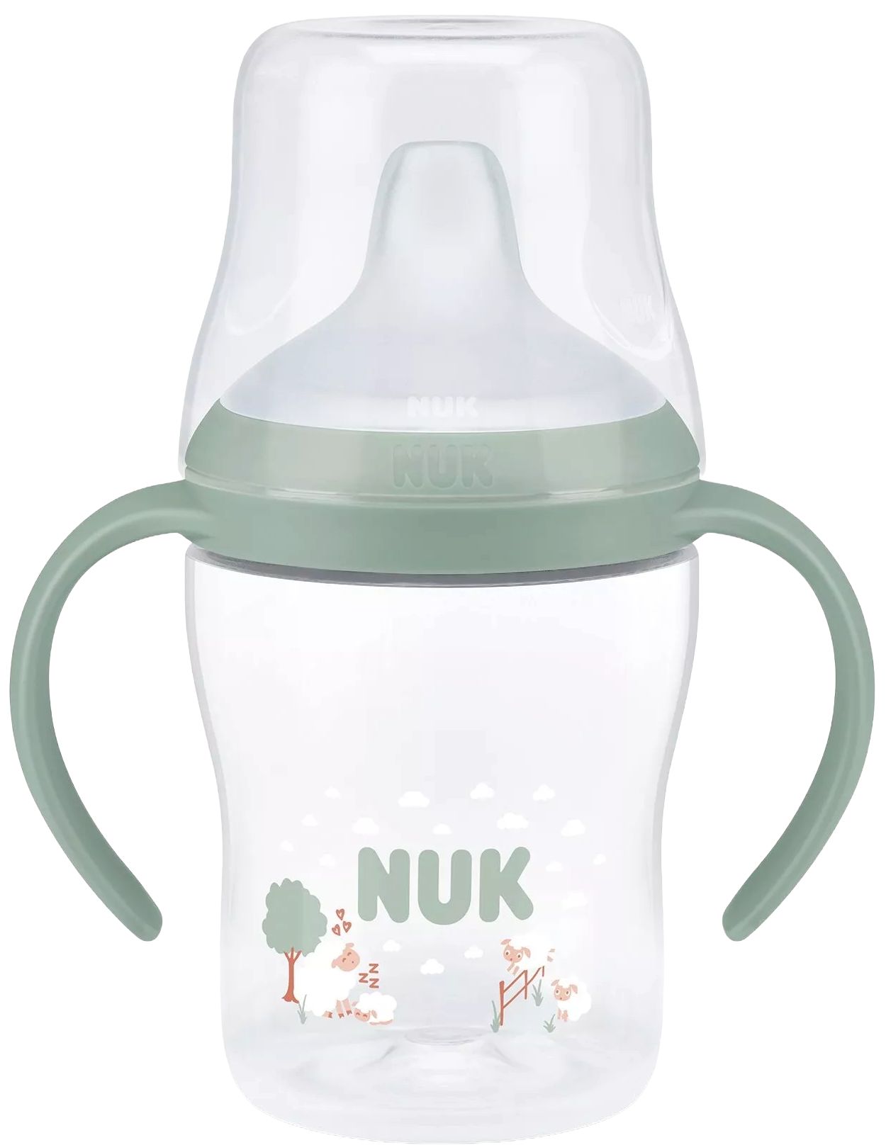 Biberon NUK Perfect Match - Cu duză de suc, TC, РР, 150 ml, Oaie, verde
