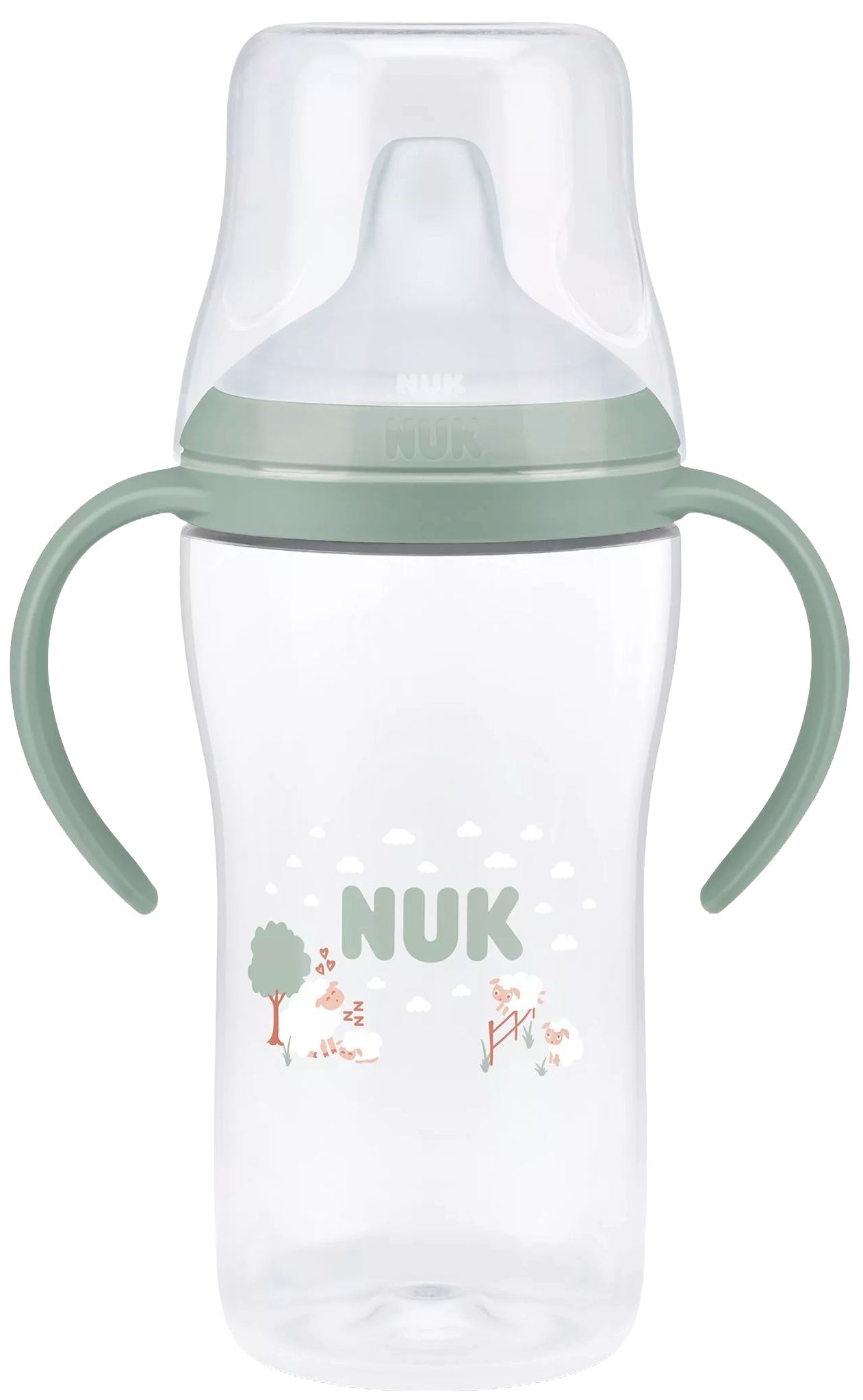 Biberon NUK Perfect Match - Cu duză de suc, TC, РР, 260 ml, oaie, verde