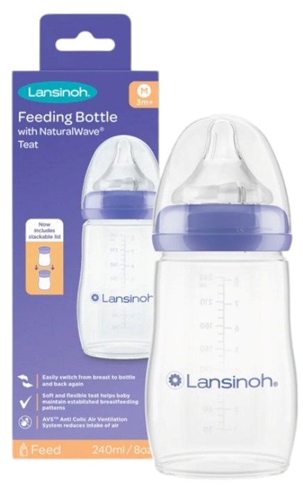 Biberon cu tetina NaturalWave, 240 ml, Lansinoh - imagine 2