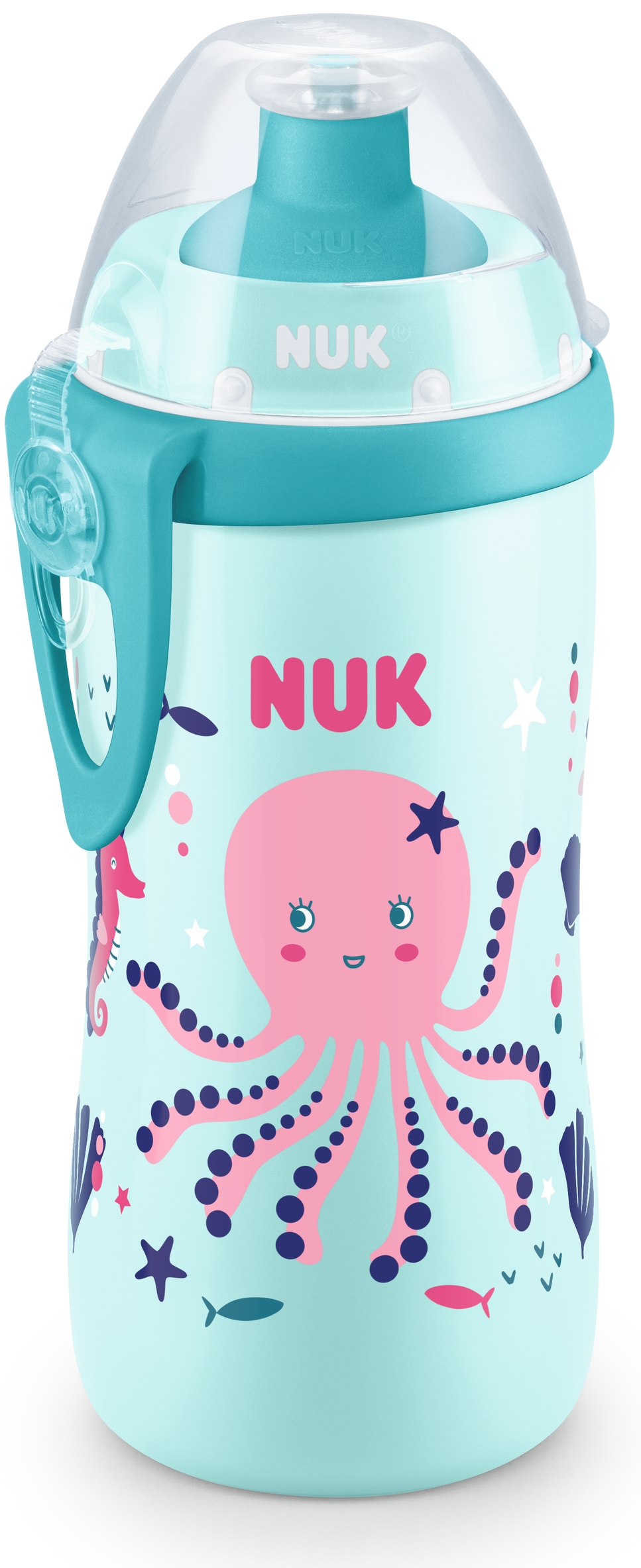 Sticla cu clapă Nuk Junior Cup - Chameleon, 300 ml, pentru o fata