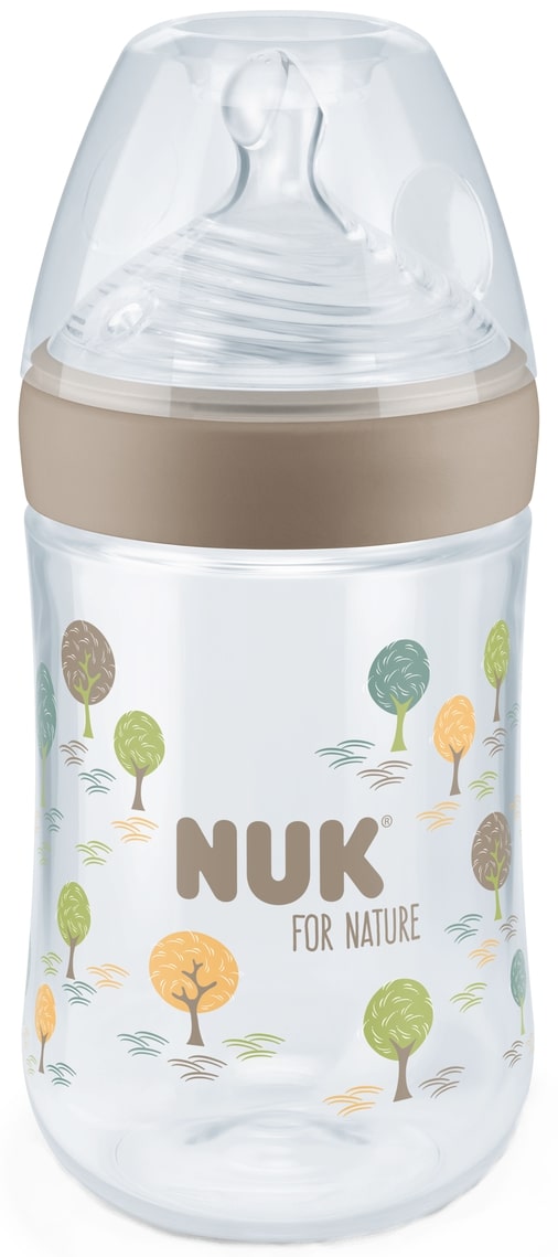 NUK for Nature Silicone Soother Bottle - 260 ml, mărimea M, bej