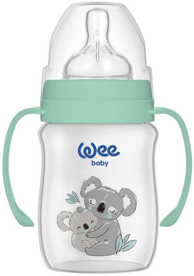 Biberon cu mânere Wee Baby - Safari, PP, 150 ml, koala