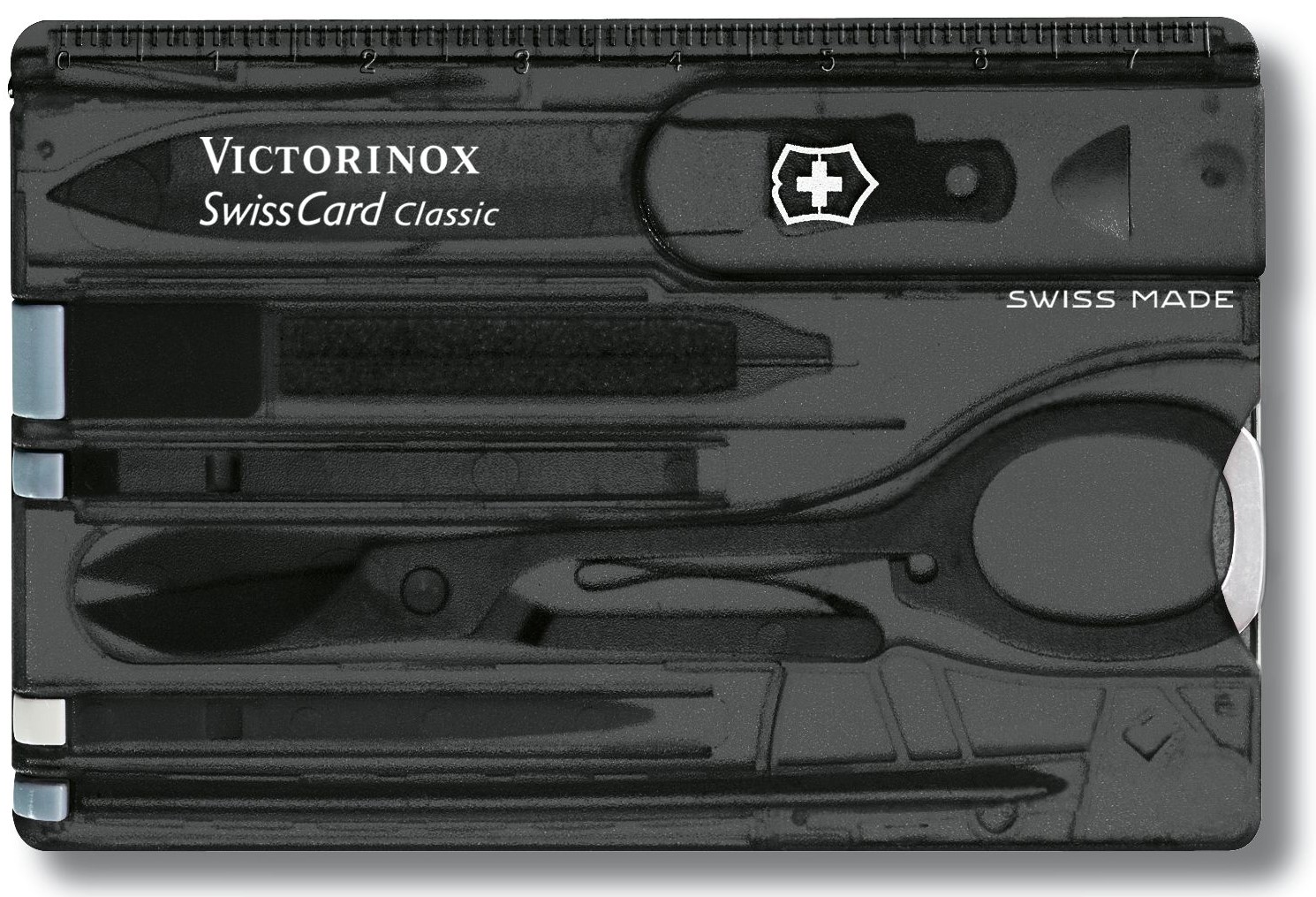 Cuțit de buzunar elvețian  Victorinox - SwissCard, 10 functii, negru