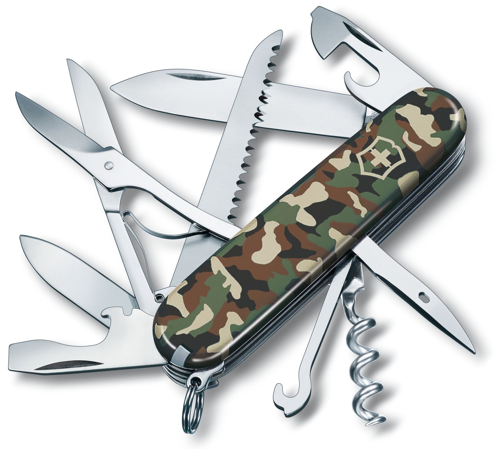 Cuțit de buzunar elvețian Victorinox – Huntsman, 15 functii, camuflaj