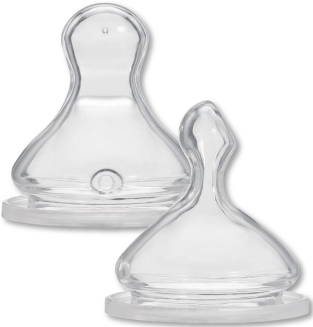 Biberon din silicon pentru ceai Baby Nova - Orificiu S, mărimea 2, 2 bucăți