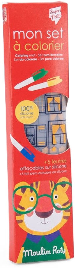 Trusă de colorat din silicon Moulin Roty - Cu 5 markere