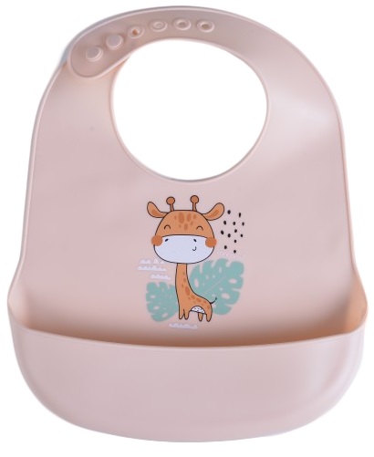 Baveta de silicon Cangaroo - Rooibos, roz