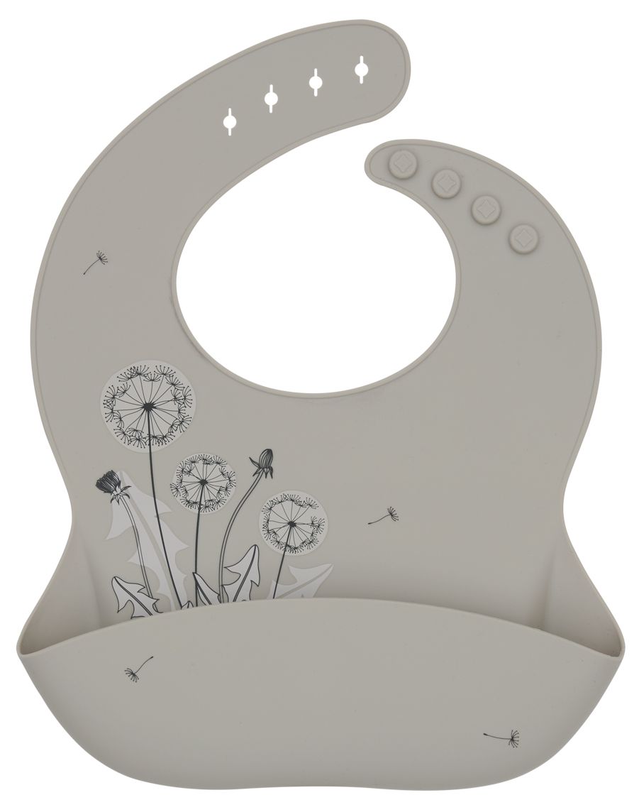Bavetă din silicon  KikkaBoo Platinum Silicone - Flora, Sand
