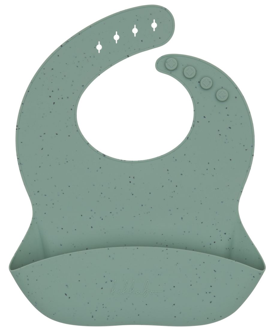 Bavetă din silicon  KikkaBoo Platinum Silicone - Sage