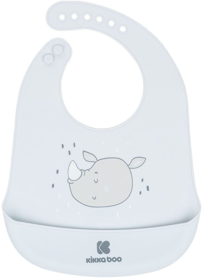 Bavetă din silicon KikkaBoo - Savanna, Blue