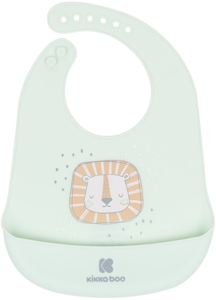 Bavetă din silicon KikkaBoo - Savanna, Mint