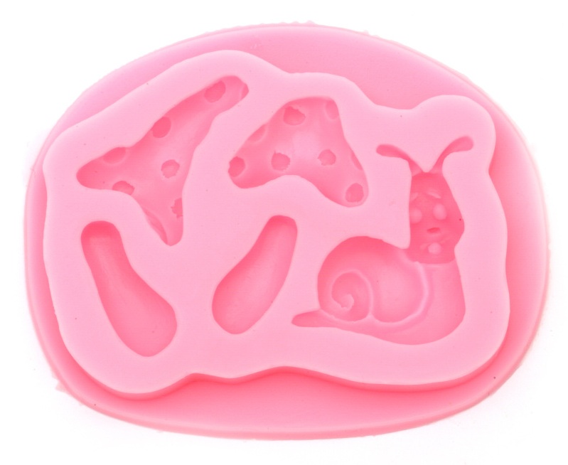 Mold de silicon (formă) Em Art - Ciuperci și melci, 86 x 65 x 15 mm