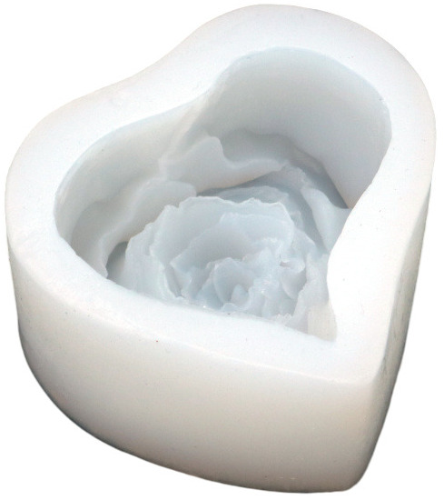 Mold din silicon (formă) Em Art  - Inima trandafir, 65 x 72 x 34 mm