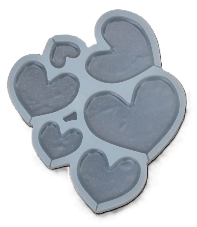 Formă de silicon Em Art  - Inimi, 120 x 157 x 7 mm, pentru acadele