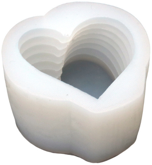 Mold din silicon (formă) Em Art  - Lumânare Inimă, 69 x 62 x 50 mm
