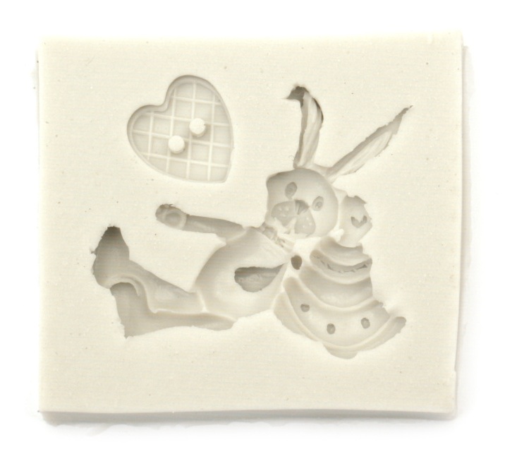 Mold de silicon (formă) Em Art - Iepure, 54 x 48 x 10 mm