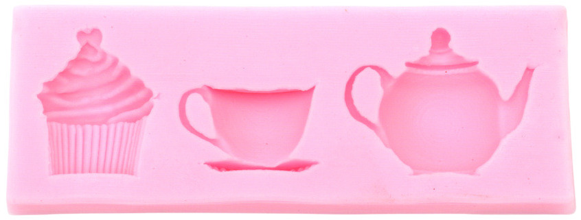 Mold din silicon (calup) Em Art - Ceai și cupcake, 118 x 43 x 13 mm