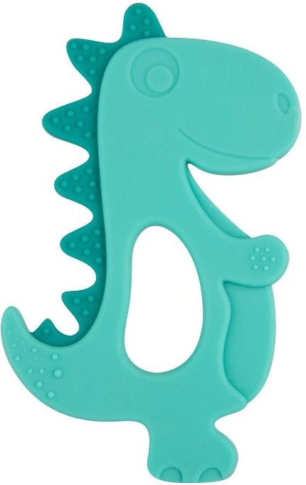 Inel gingival din silicon Canpol - Dinosaur, albastru