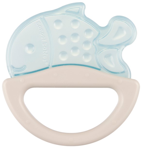 Inel gingival din silicon cu zornaitoare Canpol - Peşte, albastru