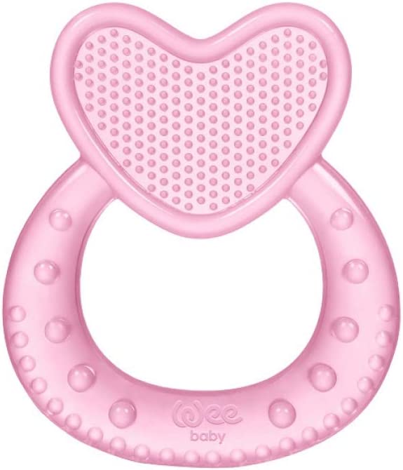 Inel gingival din silicon Wee Baby - inimă, roz