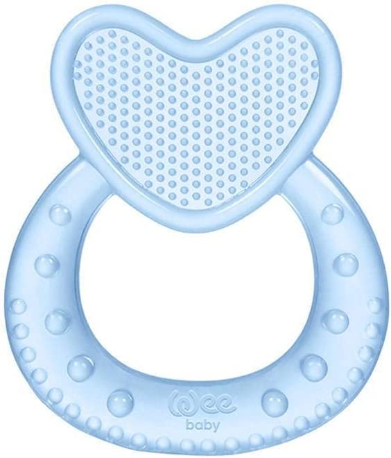 Inel gingival din silicon Wee Baby - Inimă, albastră