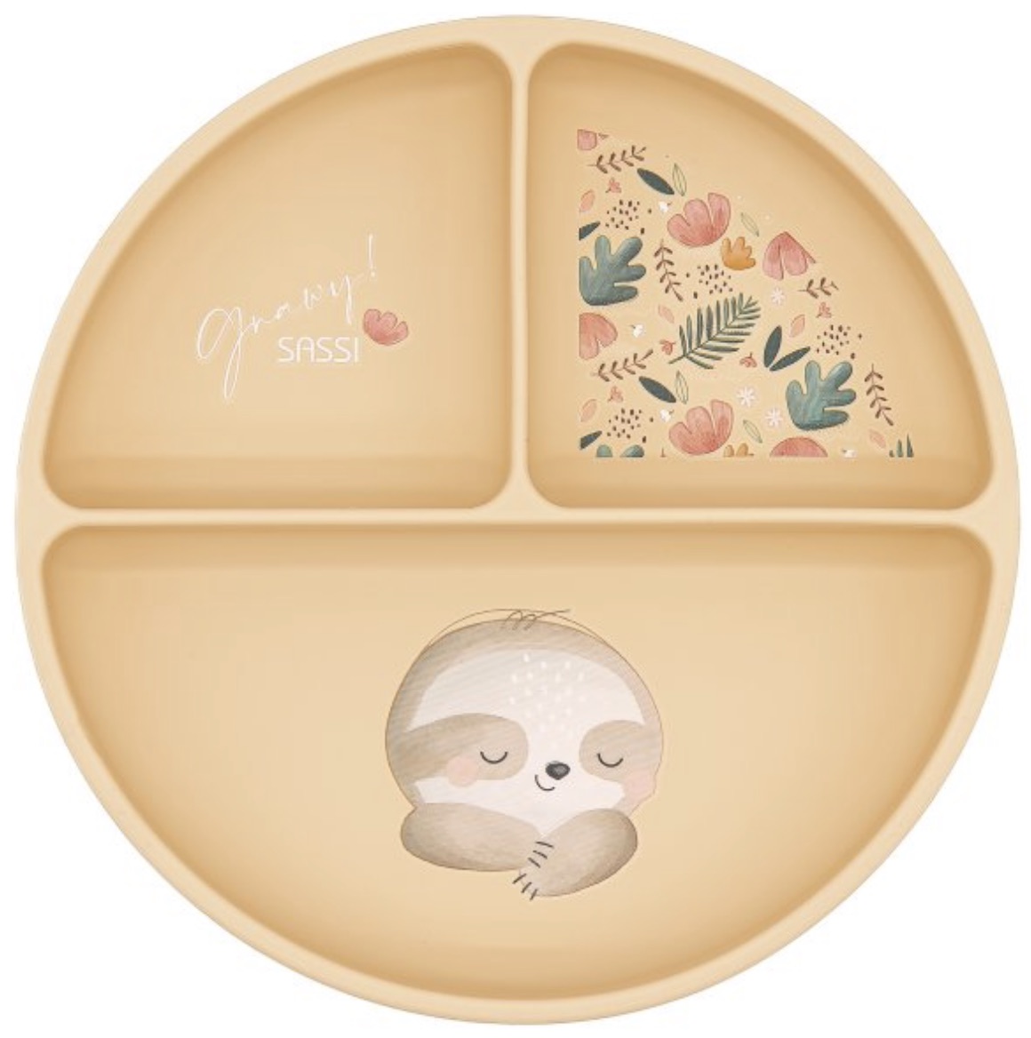 Farfurie din silicon cu ventuză  Sassi - Gnawy The Sloth, portocaliu